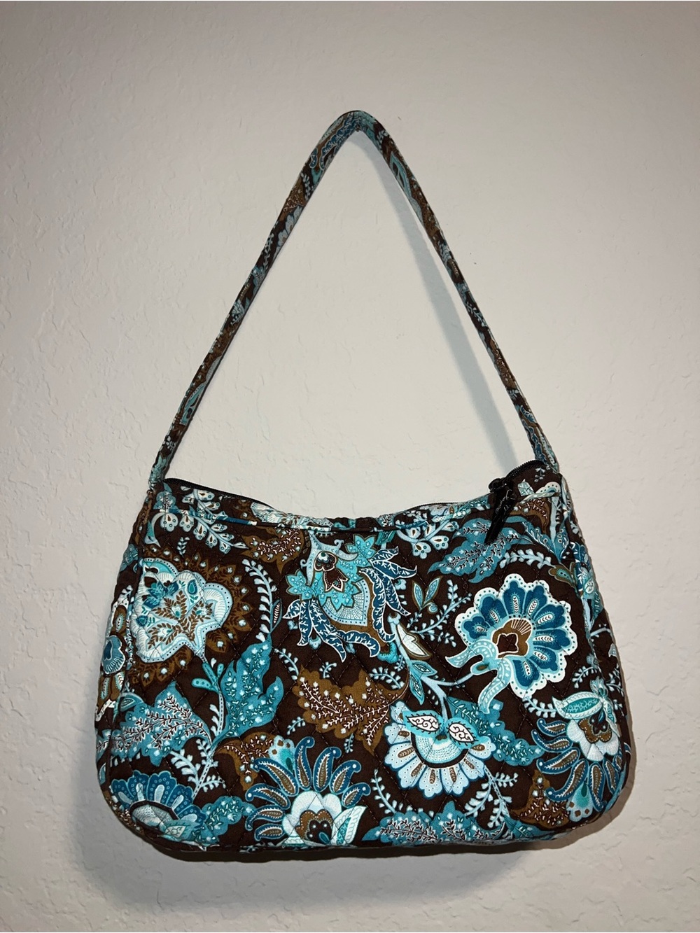 4pc LOT Retired Vera Bradley Print “Java Blue”-Tote Bag, Shoulder Bag, 2 Wallets - Picture 4 of 9